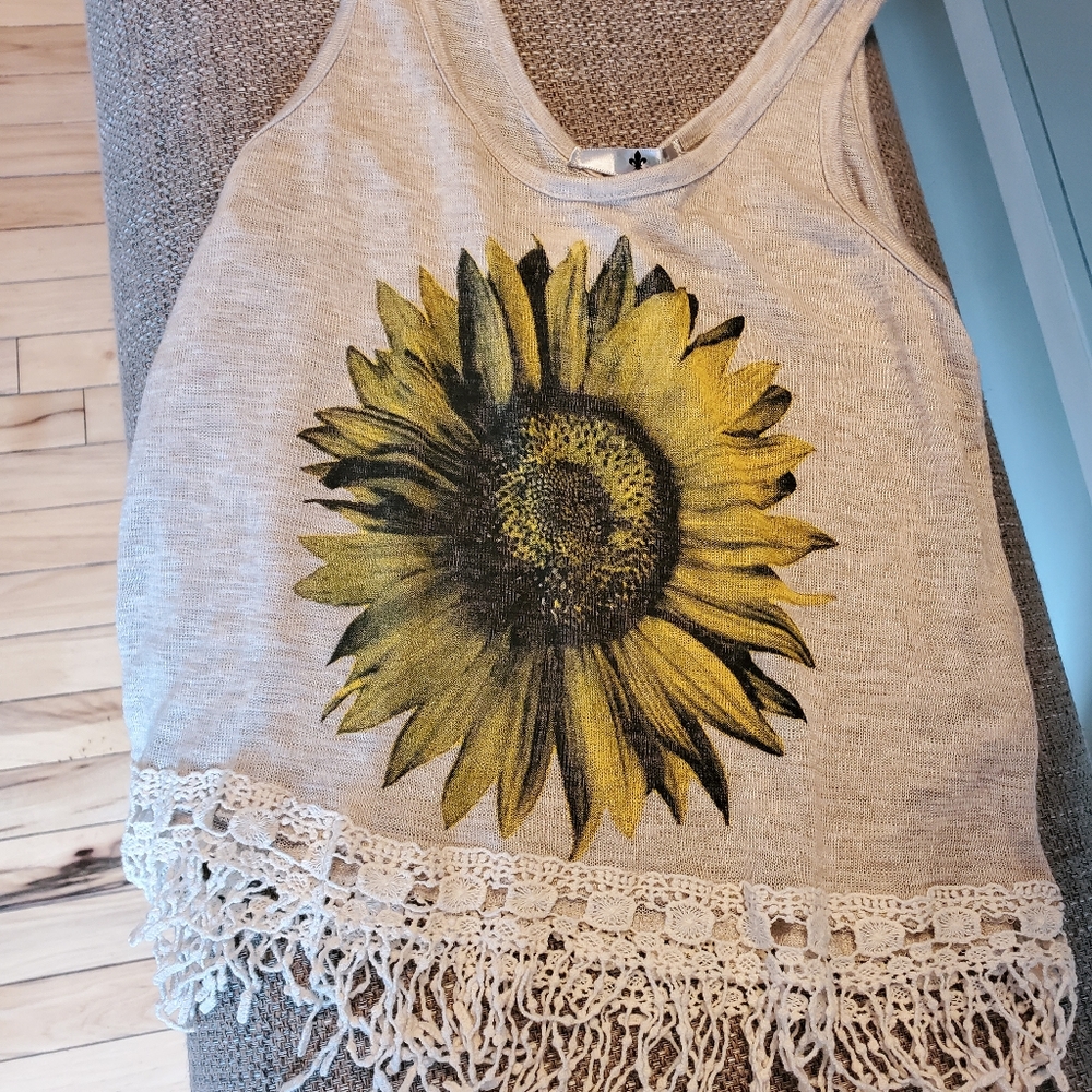 Womens sunflower tank top